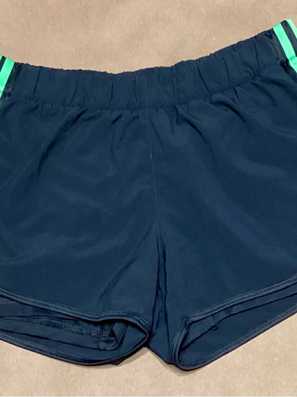 adidas Navy Athletic Shorts with Mint Accent